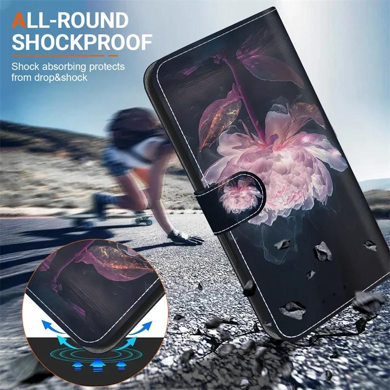 New Painted Case for Xiaomi Poco M6 X6 C65 Pro Wallet Case Xiomi Mi PocoM6 PocoX6 Pro PocoC65 Cartoon Flower Leather Book Cover
