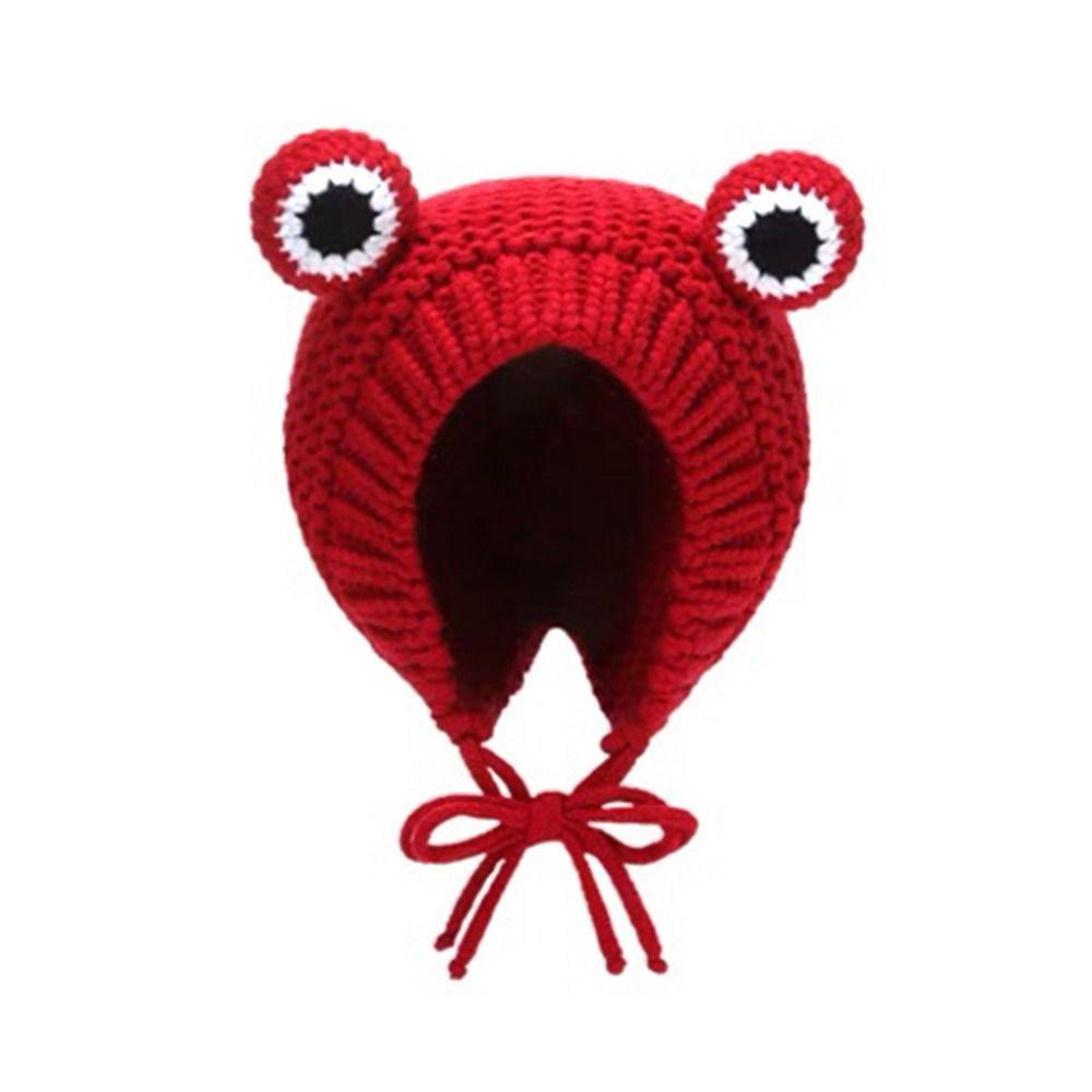 

Милые вязаные шапочки Теплые зимние осенние шапки Вязаная шапка Лягушка Вязаные шапки Новорожденный Малыш красный
