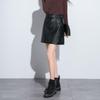 2025 Autumn/Winter Women's Genuine Lambskin A-line High-Waisted Slimming Midi Skirt