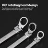 Flexible Pivoting Head Ratchet Wrench Spanner Garage Metric hand Tool 6mm-14mm For auto and Home Repair 1pcs