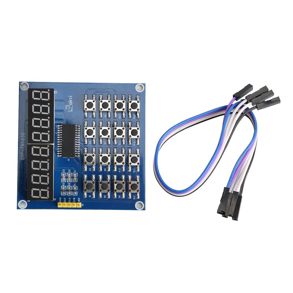 TM1638 3 Wire MCU Control 8 bit LED 16 Keys Keyboard Scanning and Display Module for Arduino