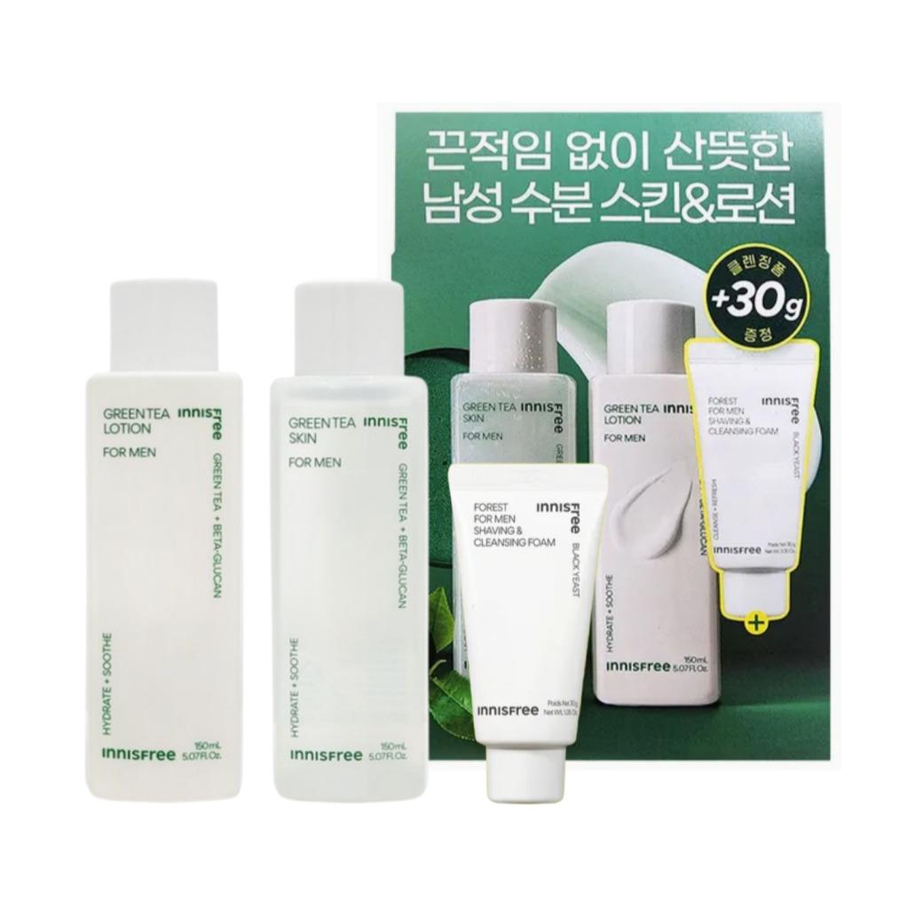 

Innisfree Green Tea Skin & Lotion for Men 2-Piece Set (+ Forest for Men Shaving & Cleansing Foam 30g)