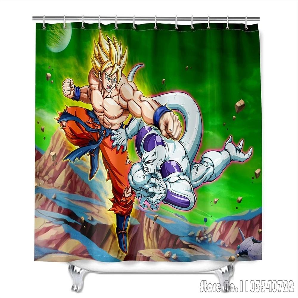 

Аниме Dragon Ball Бурдок Броли Гоку Веджета Iv Ванная Душевая Занавеска Водонепроницаемая 3D С Крючками Для Детской Ванной Комнаты Ванны Украшение W60H190(CM)-1 Pcs
