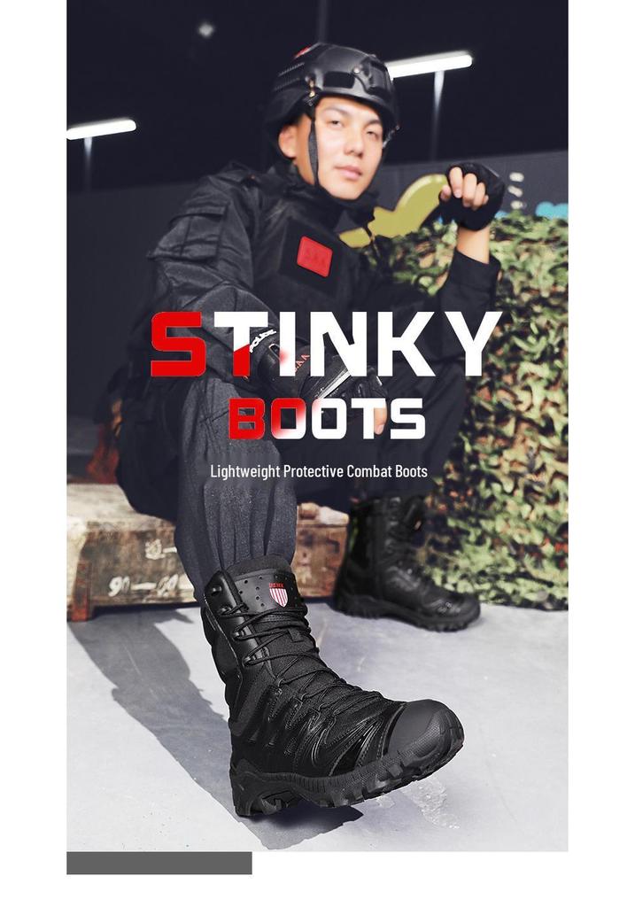 Men's High-Top Tactical Boots - Comfortable, Non-Slip, Wear-Resistant, Breathable Outdoor Military Footwear