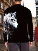 Men'S Casual Stylish Print Long-Sleeve T-Shirt