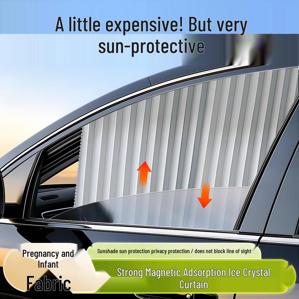 Magnetic Car Privacy Sunshade Curtain for Sedan - Front & Rear Side Windows