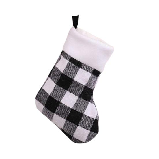 Christmas Stocking Classic Red Black Buffalo Plaid Hanging Stockings for Christmas Tree Fireplace Holiday