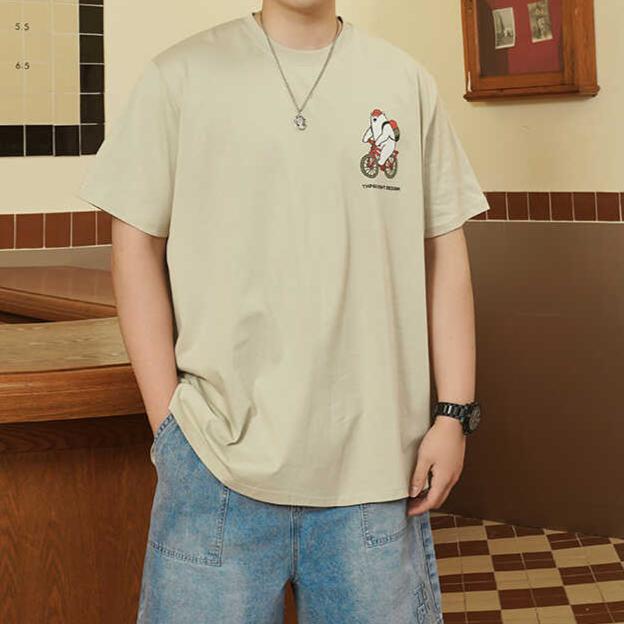 Large Size Soft Sports Casual Hundred Stretch Wrinkle Loose Men's Fashion Short Sleeve Top Comfortable T Shirt