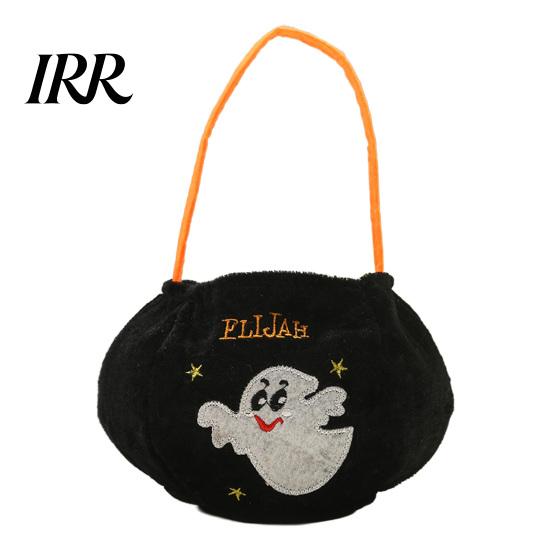 Large Capacity Candy Holder Halloween Trick or Treat Bucket, 9.8x5.9 Inch Pumpkin Witch Black Cat Plush Children's Tote Bag, Soft Basket with
