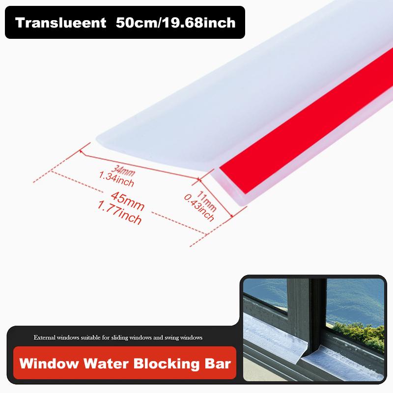 

1PC Transparent Waterproof Sealing Strip Window Water Blocking Bar Self Adhesive Door Window Edge Sealing Balcony WaterDeflector