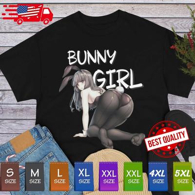 Bunny Waifu Anime T Shirt Fashion Sugoi Kawaii Otaku Manga Japan Shirt Black