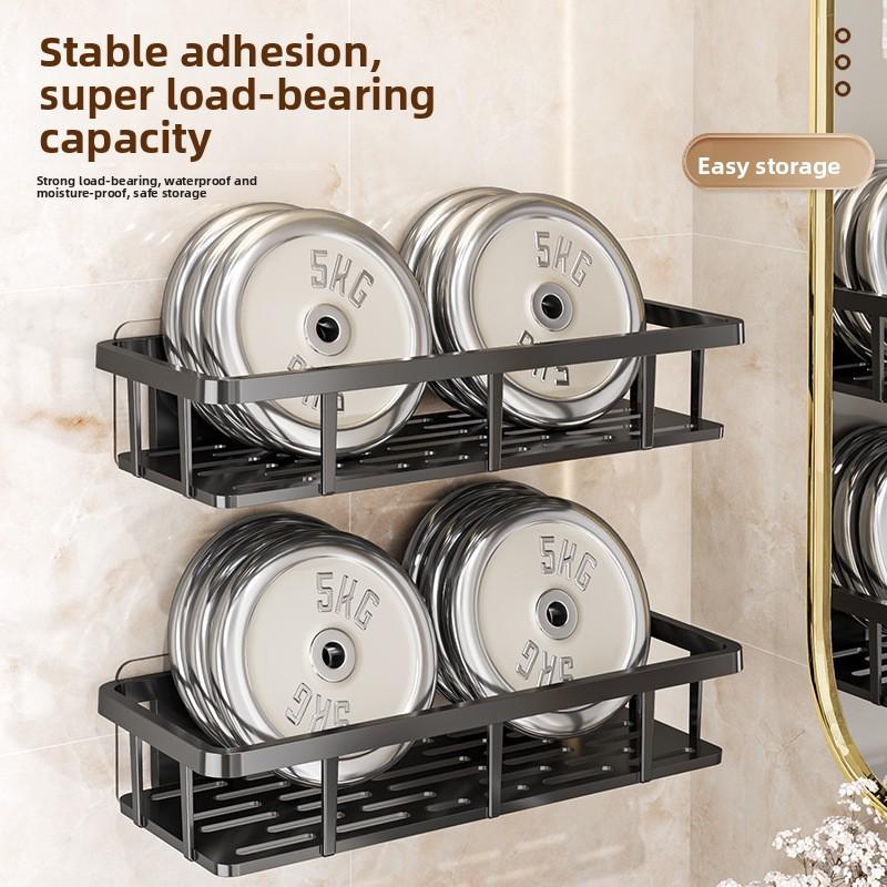 Bathroom Rack No Punching Wall-mounted Toilet Rack Sanitary Products Storage Rack Nail-free Storage Rack