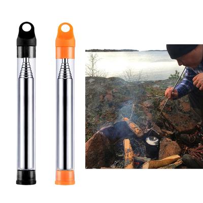 Retractable Campfires Air Blower 201Stainless Steel Texture Outdoor Survival Tool Fire Accelerator for Outdoor