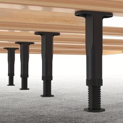 6Pcs Adjustable Bed Support Legs 5.31-8.66 Inch Heavy-Duty Plastic Furniture Slats for Sofa Dresser Bed Frame Anti-Slip Grip.