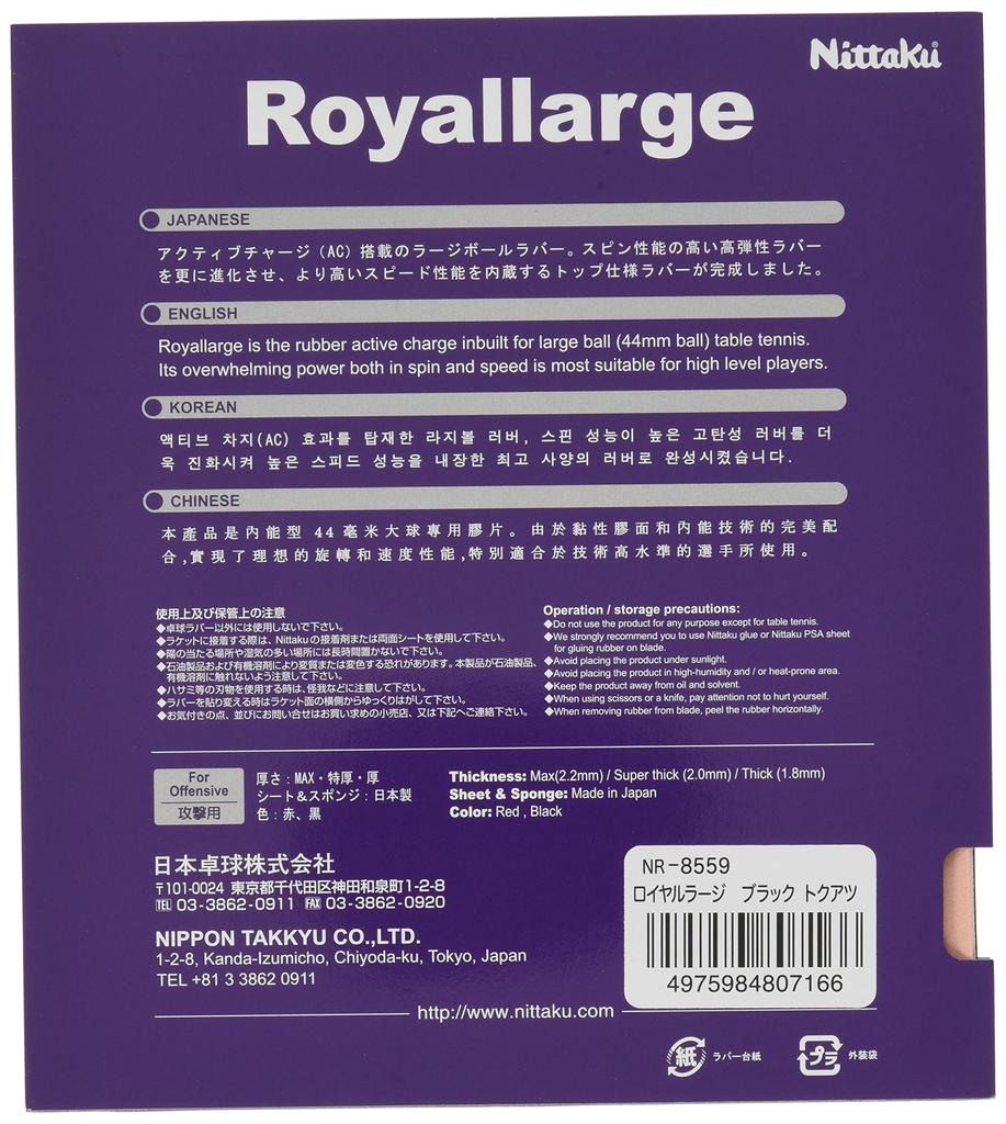 Potah na stolní tenis Nittaku Royal Large, velký míček Speed, černý MAX NR-8559