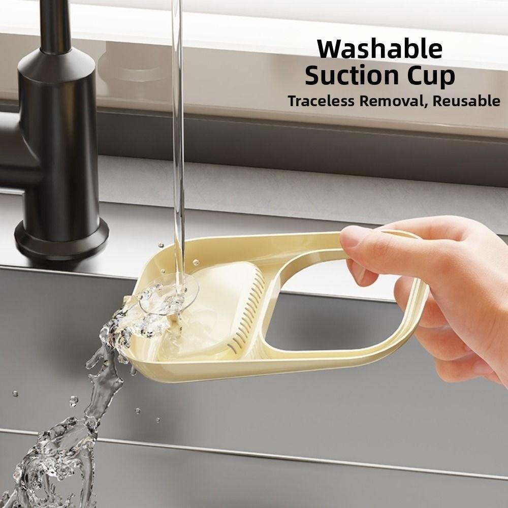 2Pcs Suction Cup Sink Strainer Basket Creative Punch-free Kitchen Garbage Filter Quickly Drain Self-Cleaning Soap Sponge Shelf