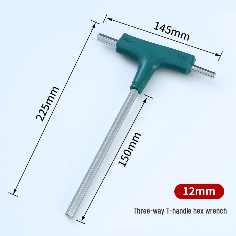 3-in-1 T-Handle Allen Wrench with Plastic Handle - Multi-Functional Flat Head Hex Tool