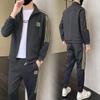 2025 Men's Casual Sports Hoodie and Joggers Set with Three Stripes