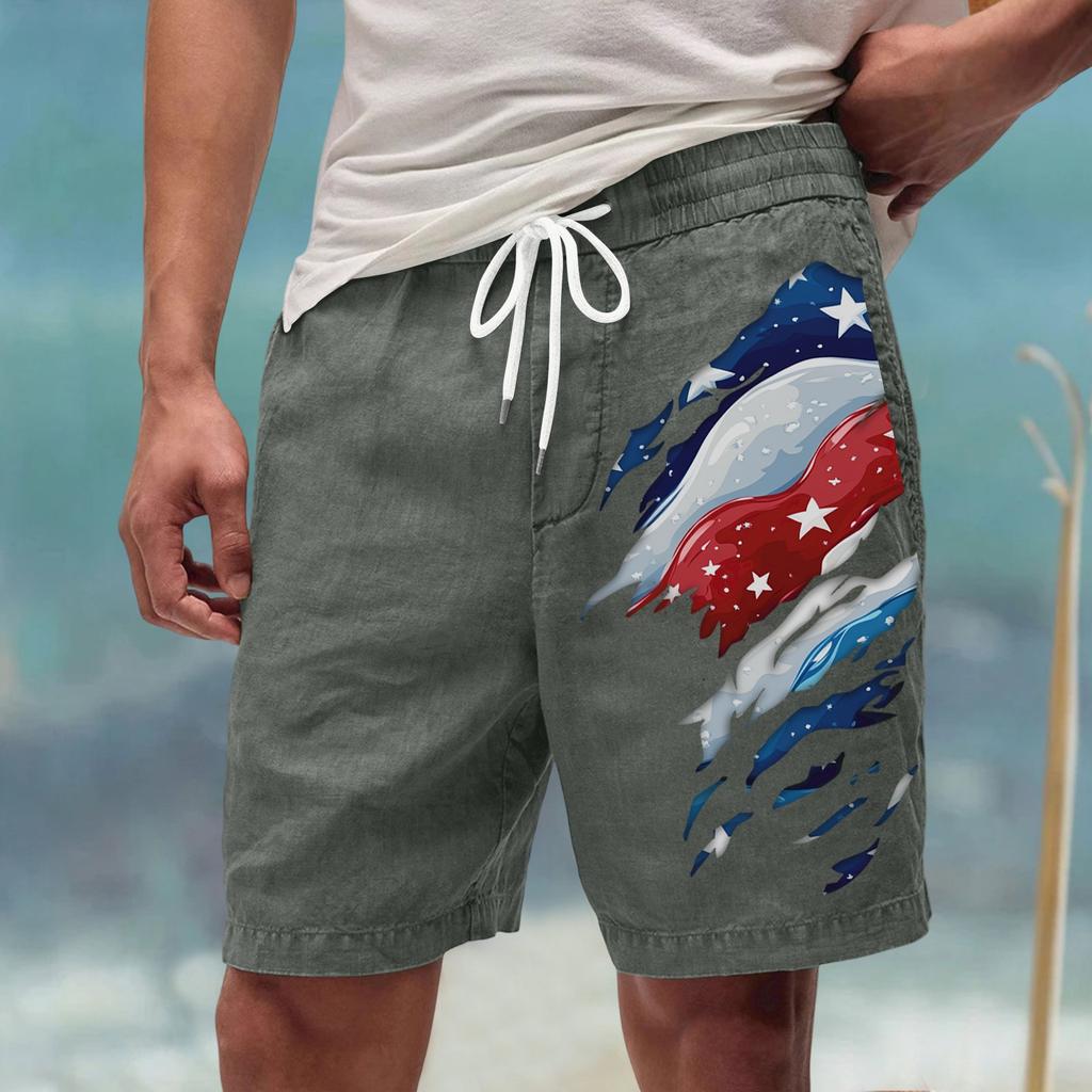 Męskie letnie, duże, swobodne, luźne spodnie sportowe, szorty plażowe