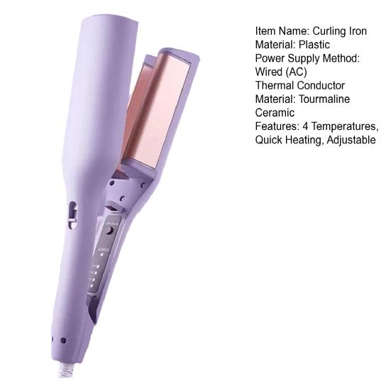 Kulma na vlasy 4 teploty nastavitelné Francouzská vlna Kulma na vlasy Rychlé nahřívání Elektrická krepovačka na vlasy Vlnkovačka Ženy Vlnité vlasy Kulma