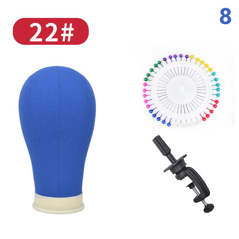 22 Inch Canvas Block Head Kit Training Mannequin Wig Head Display Styling Mannequin Manikin Head Wig Stand With 40 Pins