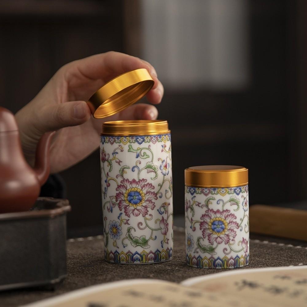 Mini Tea Packaging Box Flower Green Tea Canister Empty Tea Tin Can  Loose Leaf Tea Storage