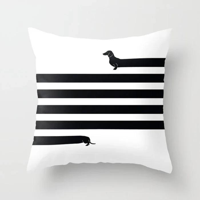 Home Decorated Black and White Geometric Cube Letter Printing Cushion Cushion Car Bedroom Living Room Sofa Pillow Sleeve