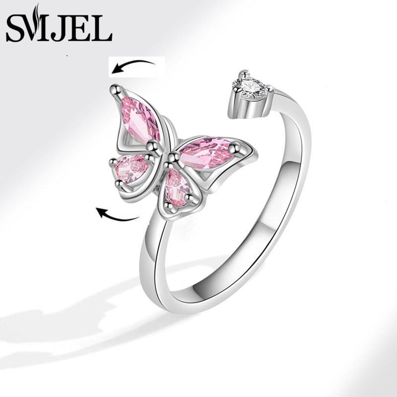 Trendy Anti Anxiety Relaxing Rotating Rings Women Fashion Jewelry Metal Sun Star Moon Spinner Charms Finger Accessories