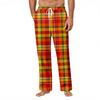 Men's Striped Plaid Print Pocket Casual Pants Home Pajama Pants