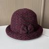 Hat Lady Winter Middle-Aged And Elderly Basin Hat Thickened Woolen Curling Bucket Hat Travel Leisure Warm Basin Hat