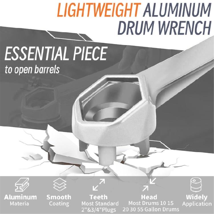 Oil Drum Bung Spanner Oil Drum Bung Wrench Aluminum for Opening Lid of 10 15 20 30 55 Gallon Standard Plugs