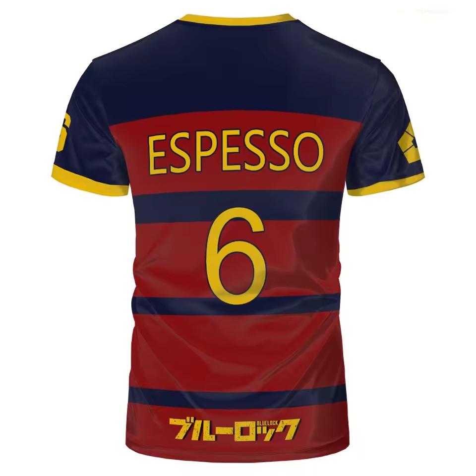 

Blue Lock FC Barcha Cartoon Anime Cosplay Мужская футболка летняя с коротким рукавом для детей, модная мужская футболка для мальчиков S