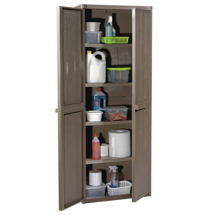 VidaXL Armoire de rangement jardin Marron 65x45x172 cm PP Aspect bois 151240