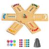 Marble Board Game Kit Eco-friendly Compact Portable Easy to Use Classic Strategy Wooden Board Game Entertainment Tool