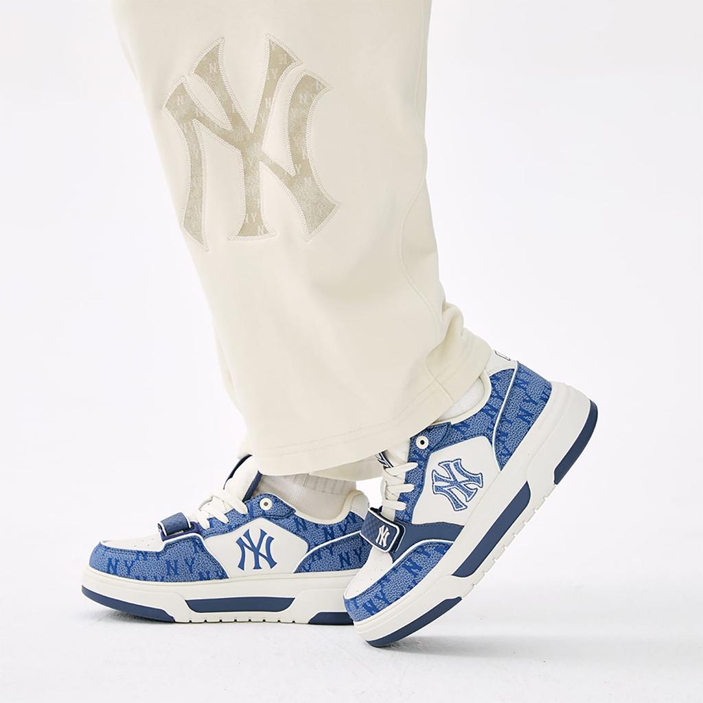 MLB New York Yankees Textile, Synthetic Leather Height Increasing Low top Skateboard Shoes Unisex Navy Blue 3ASXP025N-50NYS