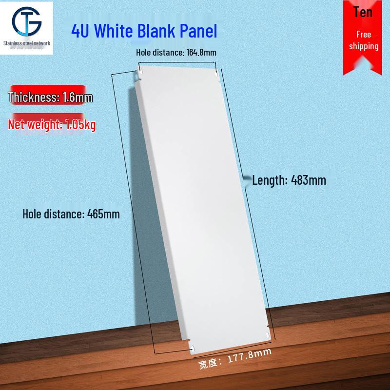 19-inch Black Rack Mount Blank Panel with White Back - Available In 1U, 2U, 3U, 4U, and 6U Sizes.