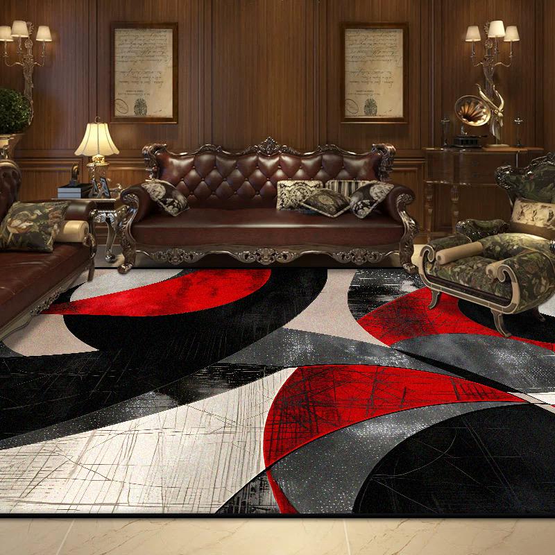 

Nordic Abstract Style Carpet Modern Geometric Decoration Living Room Large Size Rugs Bedroom Bedside Fluffy Tatami Floor Mat 60x90cm