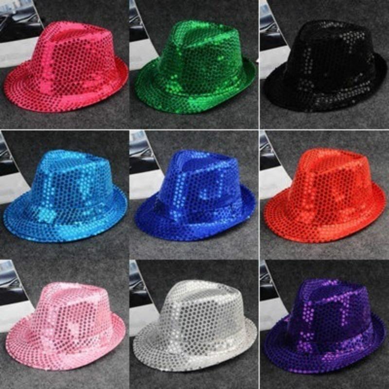 Dámská a pánská flitrová párty show čepice Dětská klučičí dívčí klobouk LS