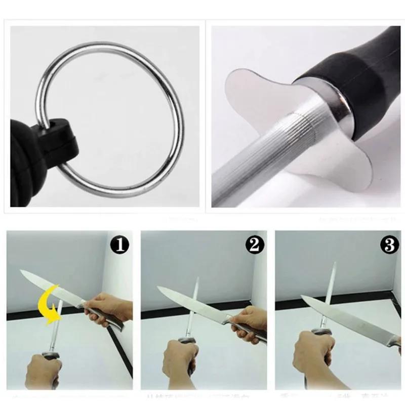 Sharpener Rod Professional Carbon Steel Knife Durable Knife Grinder with ABS Handle Sharpening Blade Rod Knife Kitchen Tool