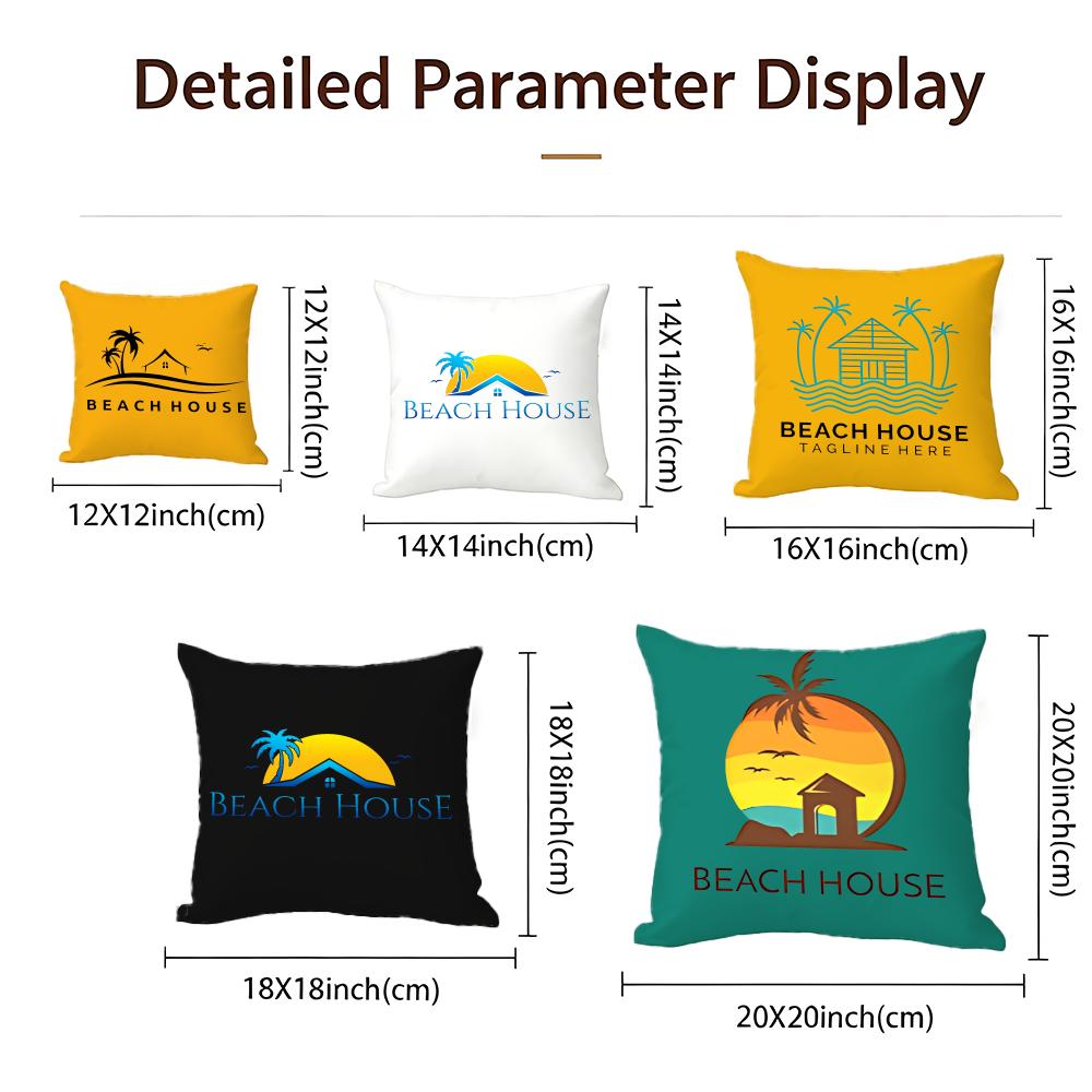 Indie Beach House Cushion Cover Cushion Cover Set 4Pcs 50X50 45X45 40X40 Pillowcase Decorative Sofa Home Decor