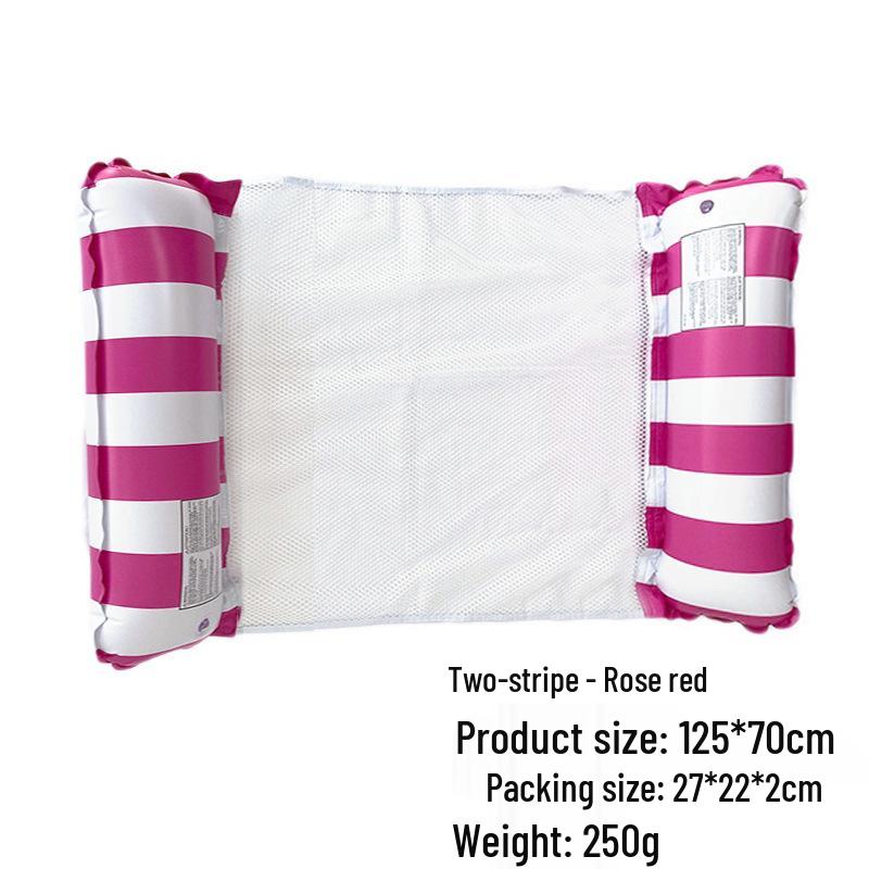 Inflatable PVC Float Recliner: Foldable Striped Swimming Bed