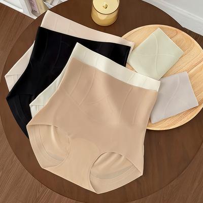 Damen Sommer Leichte Kunststoff Bauch-Anhebend Hüft-Atmungsaktiv Hohe Taille Kratzfrei 10A Antibakteriell Unterer Schritt Dreieck Slip