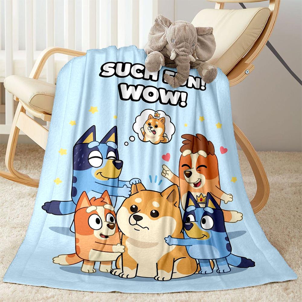 Merry Bluey Christmas! Blanket Comfortable Suitable for Sofa Office Chair Office All-Season Use Warmthful Decor