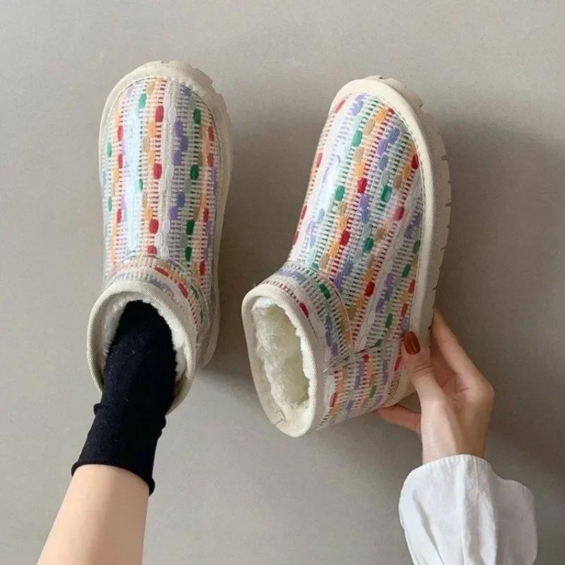 

Fashion Winter Trend 2024 Elegant With Low Heels Women s Snow Boots Designer Luxury Plus Warm Demi-season Y2k Protective Shoes for Woman 35