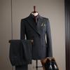 Men's High-End Slim-Fit Suit Set: Business Formal, Groomsman, Wedding Groom's Wear, Wrinkle-Resistant Jacket