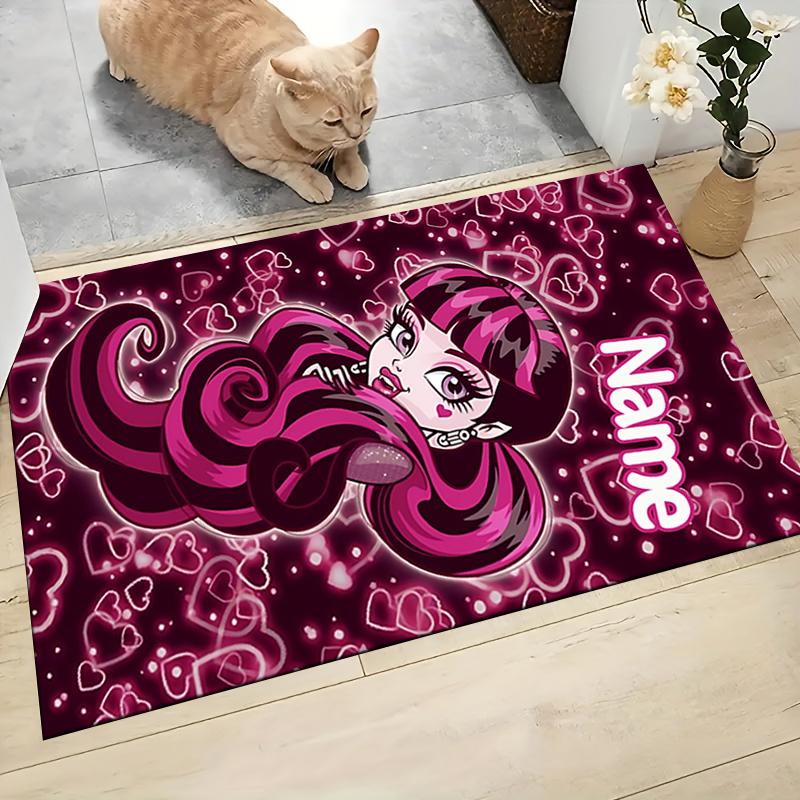 Custom Name Monster High Fashion Carpet Rug Customizable Soft Washable Anti-Slip Home Living Room Sofa Mats Personalized Rug. 0909404