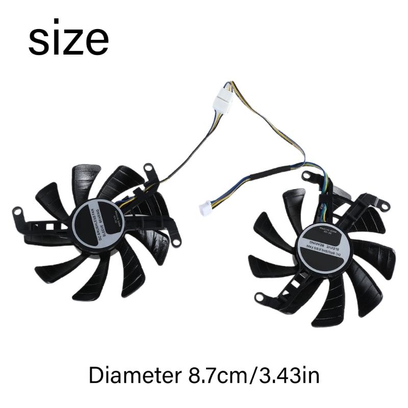 2Pcs 87mm/3.42in T129015SU 4Pin 12V VGA Fan Graphics Card Cooling Fan for RTX2060 2070 SUPER GTX1660 1660Ti Fan