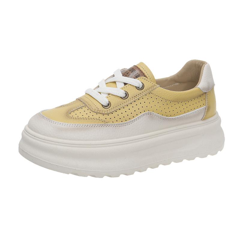 

Thick-soled little white shoes women s 2025 spring and autumn new sports and leisure shoes breathable increase versatile lightweight soft baseplate s 40 жёлтый