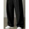 Pantaloni Casual Versatili in Lana da Uomo alla Moda con Pieghe a Gamba Larga