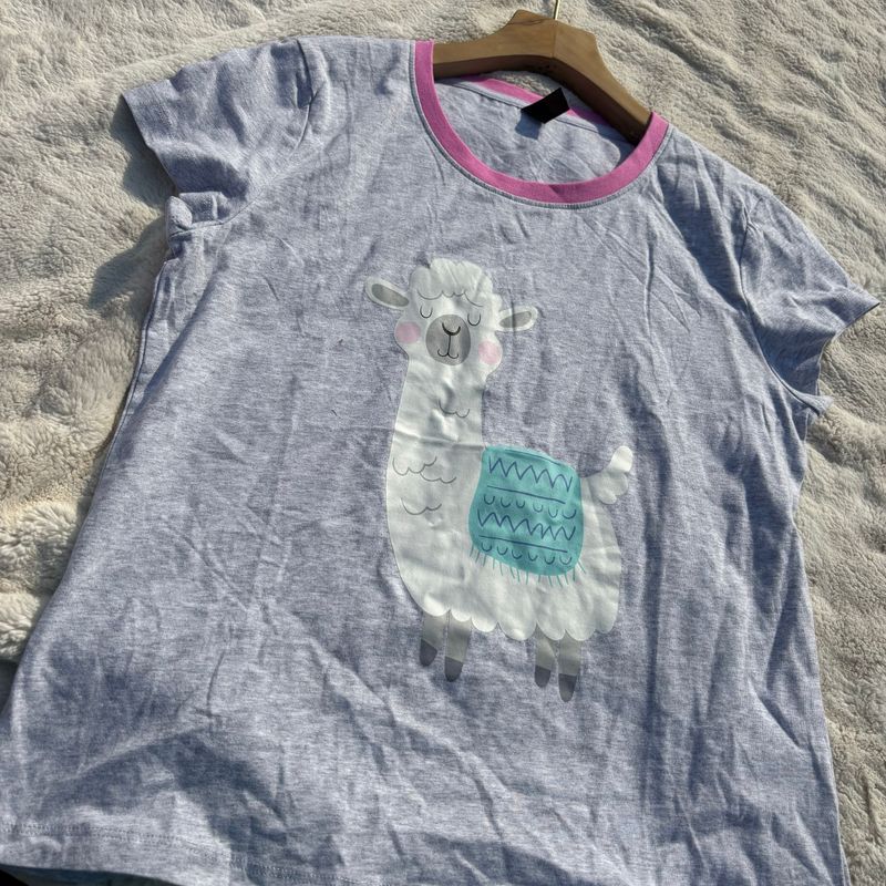 

Американский Ретро Экспорт Экспорт Мультяшный Принт Футболка с Коротким Рукавом Женская Новинка Круглый Вырез Контрастный Цвет Свободная Легче всего для Сочетания Топы для Тела Gray bottom Lamb XL